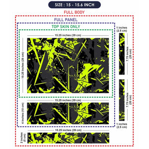 Abstract Neon Green Chaos Laptop Skin - View 8