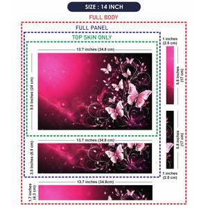 Abstract Pink Butterfly Garden Swirls Laptop Skin - View 7