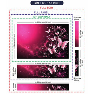 Abstract Pink Butterfly Garden Swirls Laptop Skin - View 9