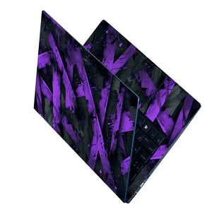 Abstract Purple Brush Strokes On Dark Background Laptop Skin - View 2