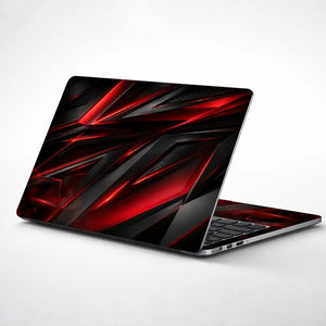 Abstract Red Black Sharp Shards Laptop Skin - View 1