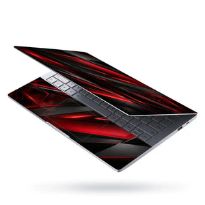 Abstract Red Black Sharp Shards Laptop Skin - View 3