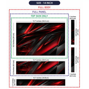Abstract Red Black Sharp Shards Laptop Skin - View 7
