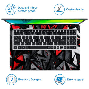Abstract Shards Red Black Arrows Laptop Skin - View 5