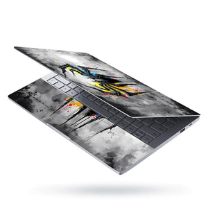 Abstract Spider Art With Color Splashes Laptop Skin - View 3