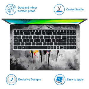 Abstract Spider Art With Color Splashes Laptop Skin - View 5