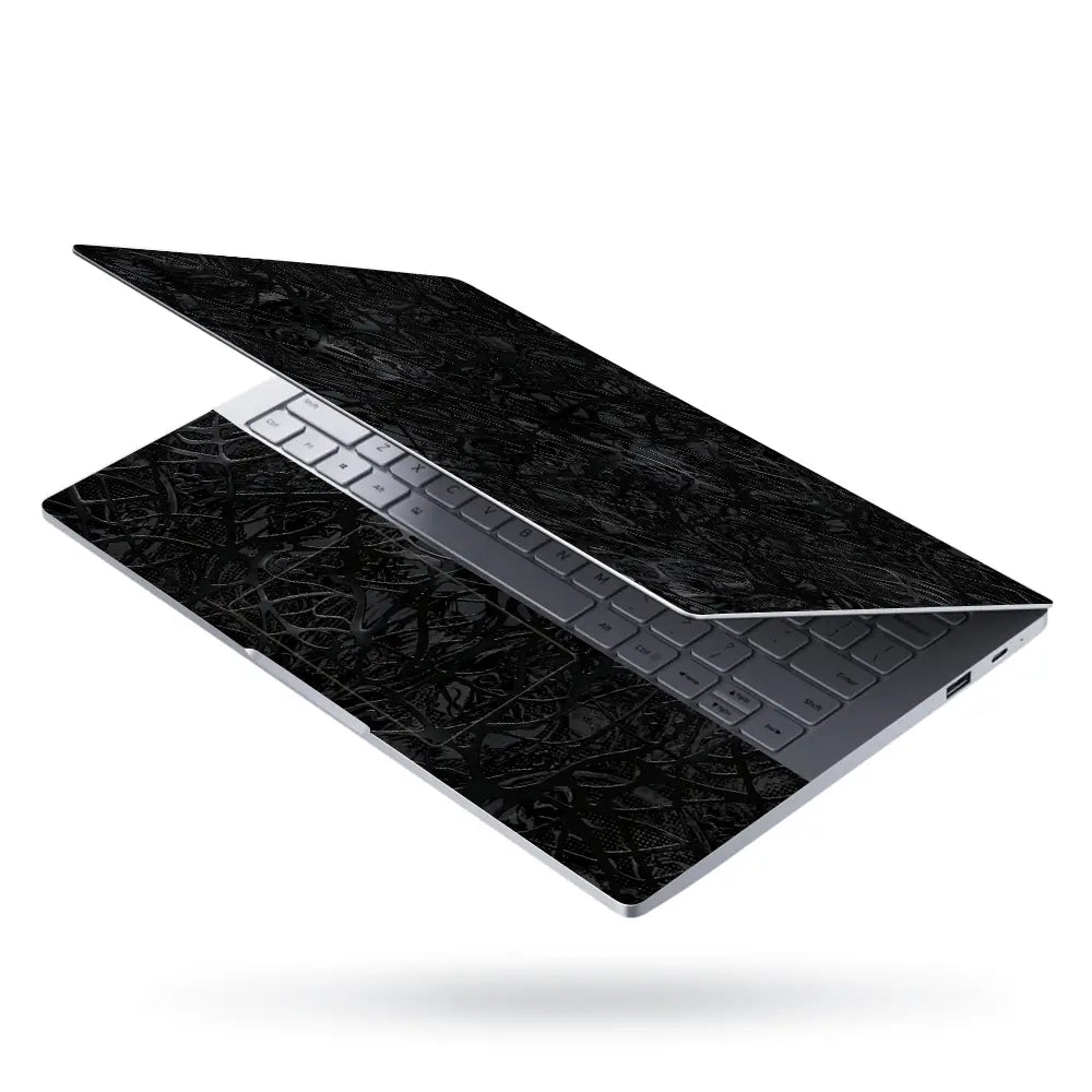 Abstract Tangled Mesh Black Laptop Skin - View 3