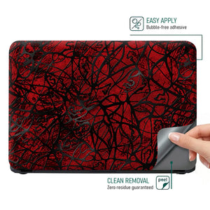 Abstract Tangled Mesh Red Laptop Skin - View 4