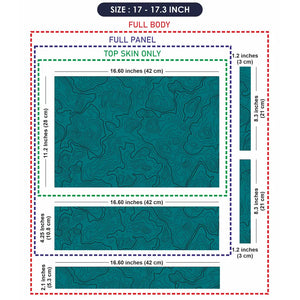 Abstract Teal Contour Lines Pattern Laptop Skin - View 9