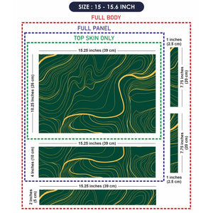 Abstract Topographic Lines Gold Green Laptop Skin - View 8