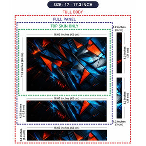 Abstract Triangles Orange Blue Energy Laptop Skin - View 9