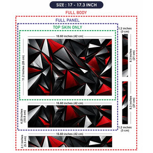 Abstract Triangles Red Black Glossy Laptop Skin - View 9
