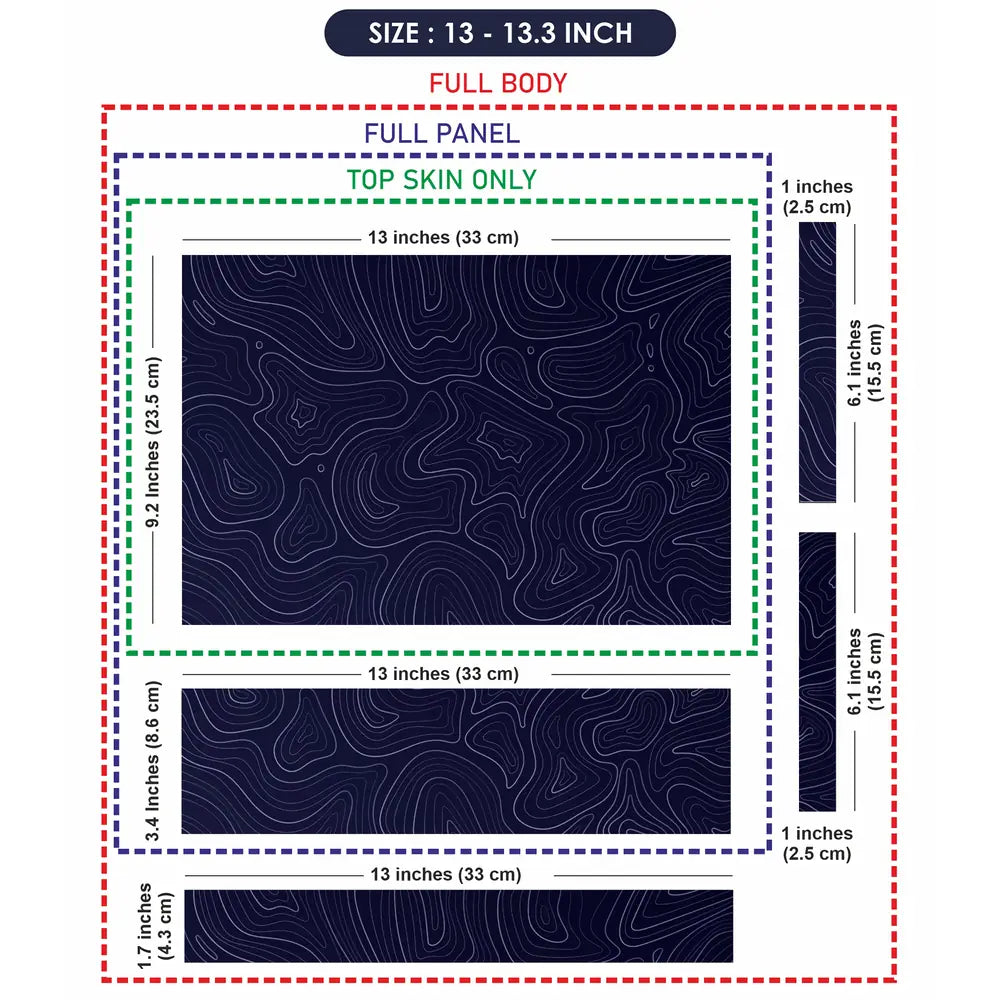 Abstract Wavy Lines On Dark Background Laptop Skin - View 6