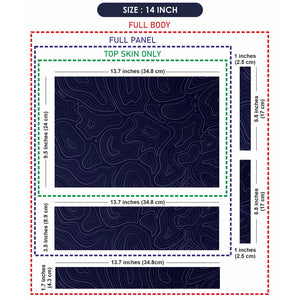 Abstract Wavy Lines On Dark Background Laptop Skin - View 7