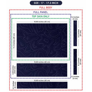 Abstract Wavy Lines On Dark Background Laptop Skin - View 9