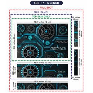 Active Life Cyan Gears Laptop Skin - View 9