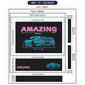 Amazing Stance Teal Sports Car Laptop Skin - View 6