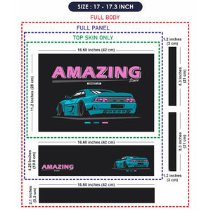 Amazing Stance Teal Sports Car Laptop Skin - View 9
