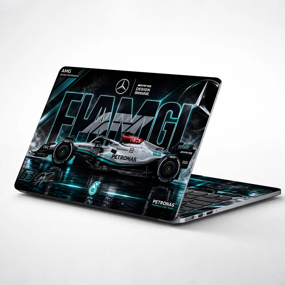 AMG Formula One Teal 63 Laptop Skin - View 1