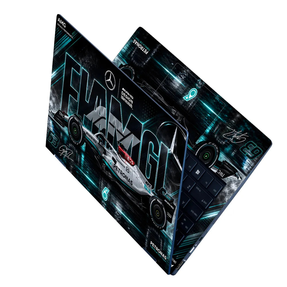 AMG Formula One Teal 63 Laptop Skin - View 2