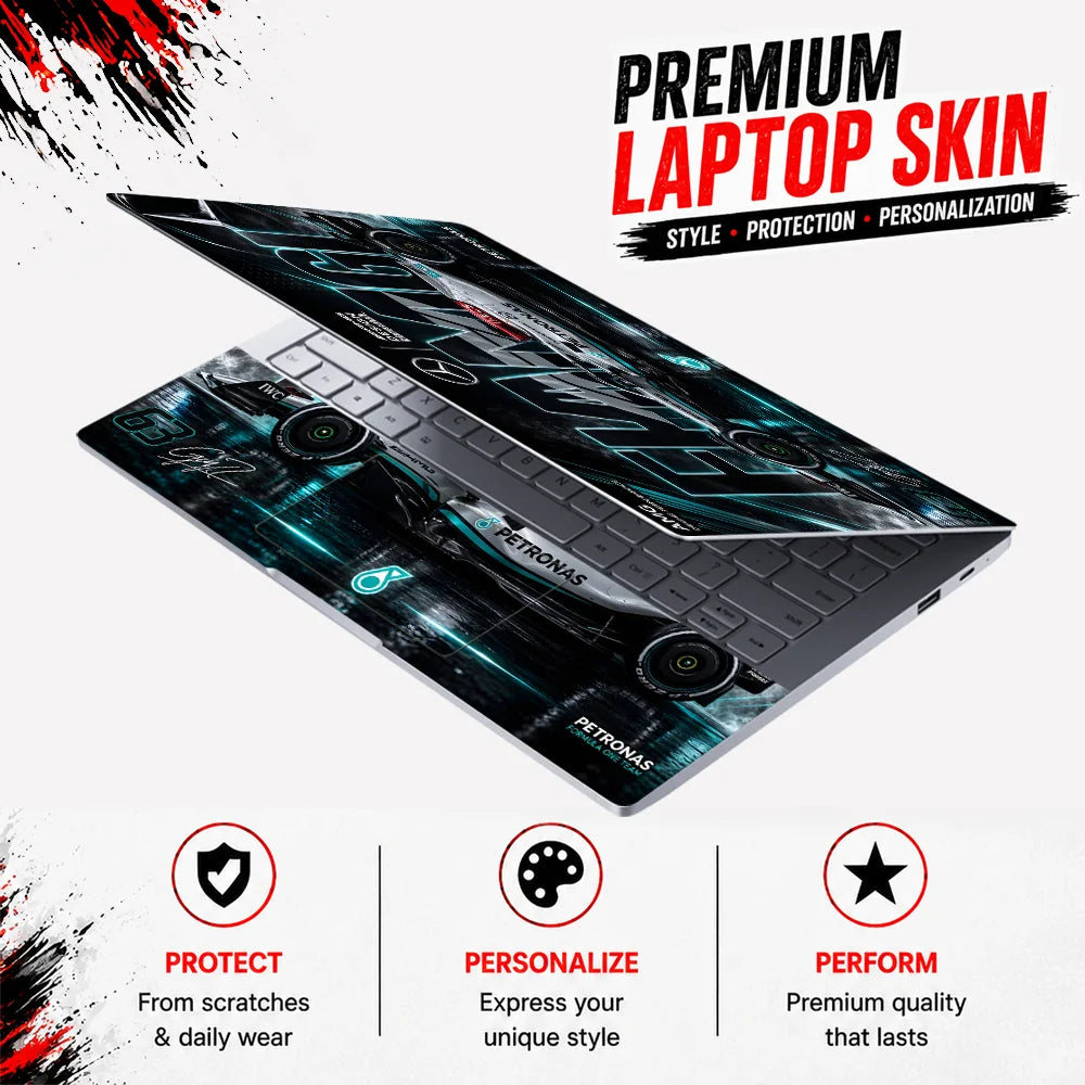 AMG Formula One Teal 63 Laptop Skin - View 3