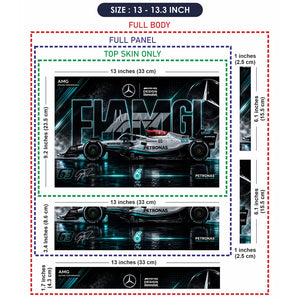 AMG Formula One Teal 63 Laptop Skin - View 6