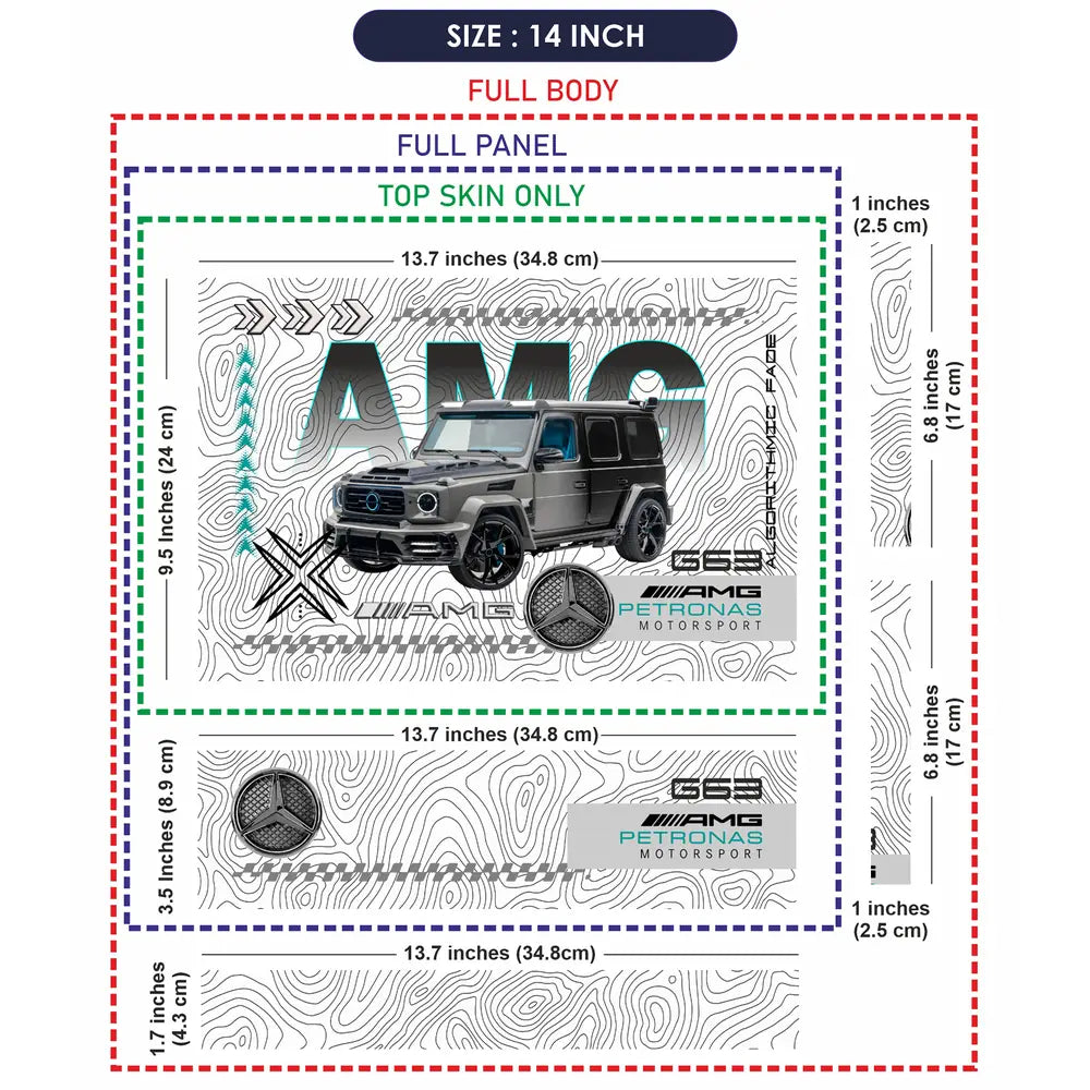 AMG G63 SUV White Laptop Skin - View 7