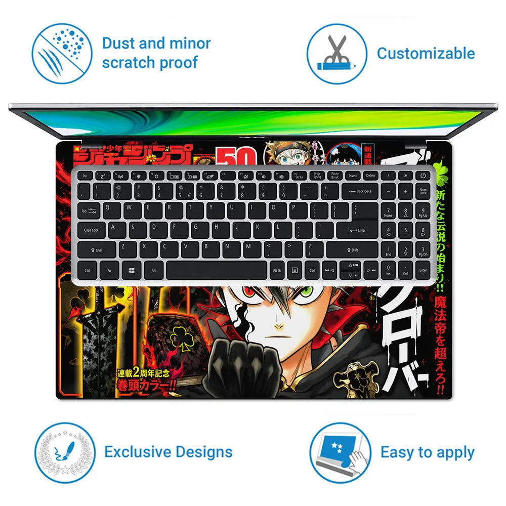 Anime Black Clover Asta and Magna Weekly Jump Cover Laptop Skin - View 5