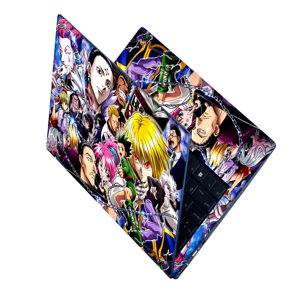 Anime Character Collage in Vibrant Colors Laptop Skin - View 2
