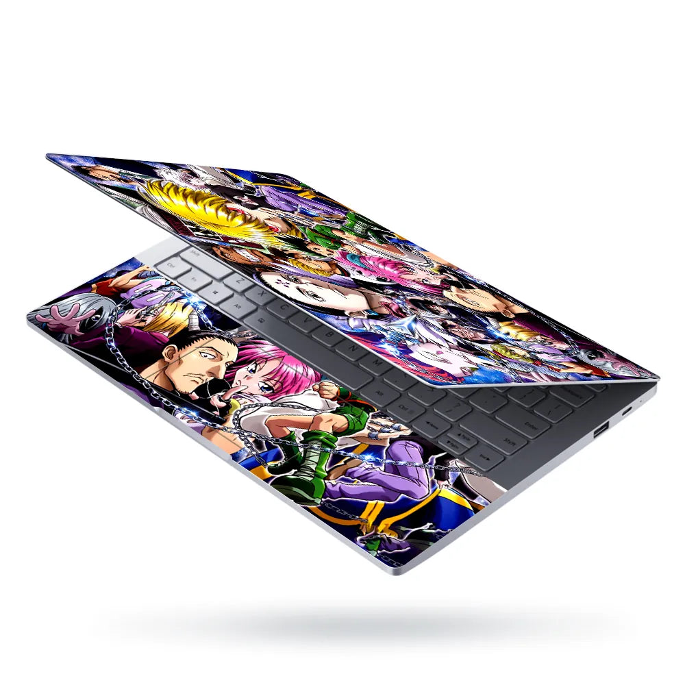 Anime Character Collage in Vibrant Colors Laptop Skin - View 3
