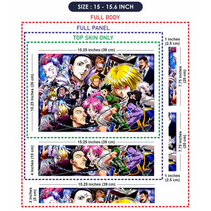Anime Character Collage in Vibrant Colors Laptop Skin - View 8