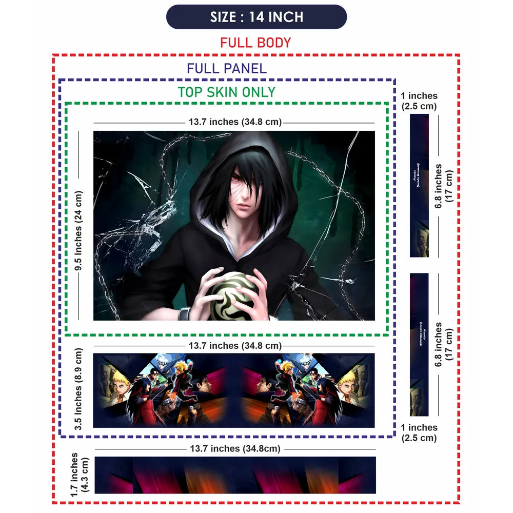 Anime Character Wearing Black Hoodie Laptop Skin - View 7