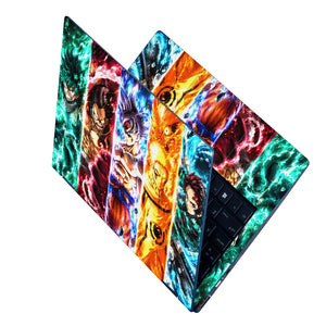 Anime Crossover Five Heroes Energy Panels Laptop Skin - View 2