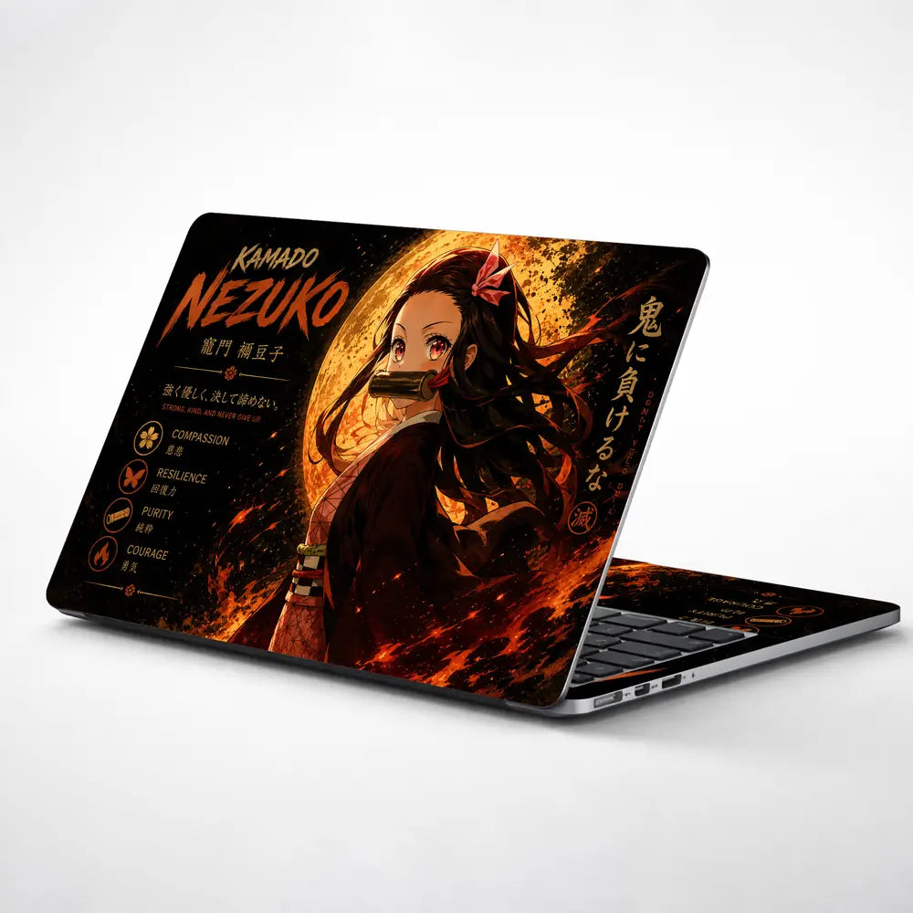 Anime Demon Slayer Nezuko Moon Strength Laptop Skin - View 1