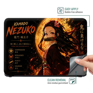 Anime Demon Slayer Nezuko Moon Strength Laptop Skin - View 4