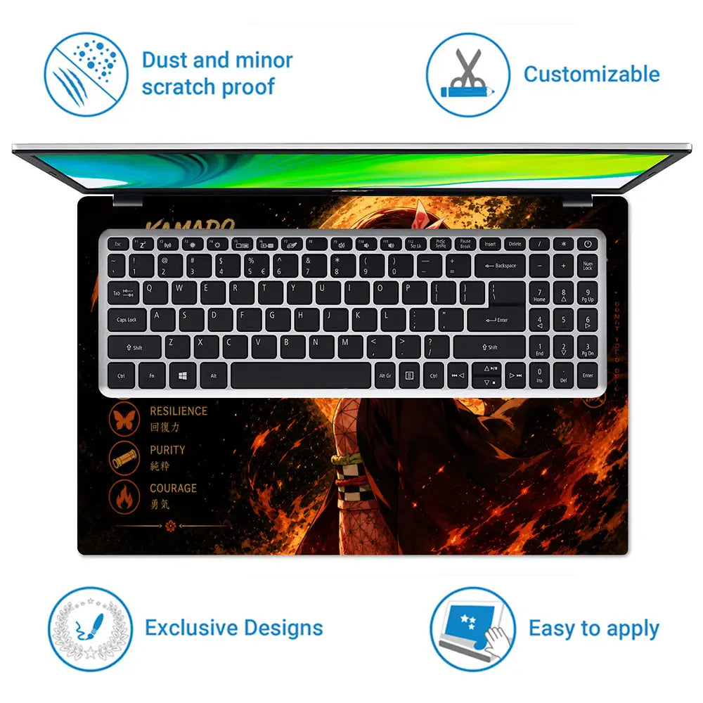 Anime Demon Slayer Nezuko Moon Strength Laptop Skin - View 5