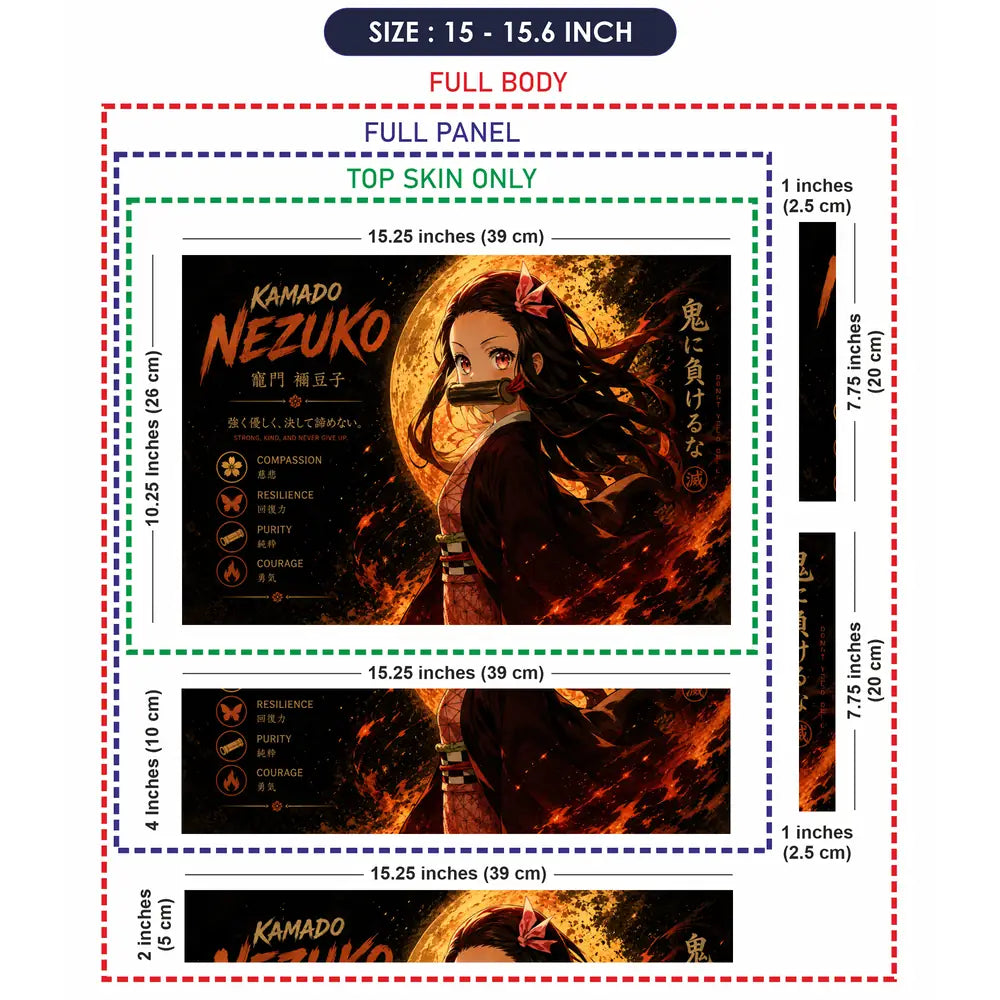 Anime Demon Slayer Nezuko Moon Strength Laptop Skin - View 8