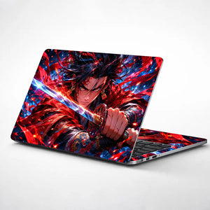 Anime Demon Slayer Yoriichi Red Sword Sparks Laptop Skin - View 1