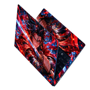 Anime Demon Slayer Yoriichi Red Sword Sparks Laptop Skin - View 2