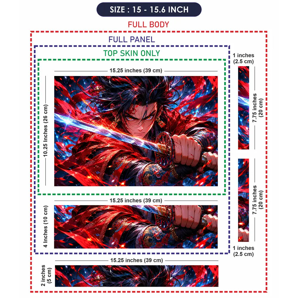 Anime Demon Slayer Yoriichi Red Sword Sparks Laptop Skin - View 8