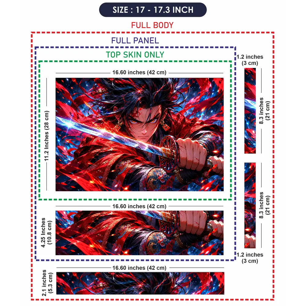 Anime Demon Slayer Yoriichi Red Sword Sparks Laptop Skin - View 9