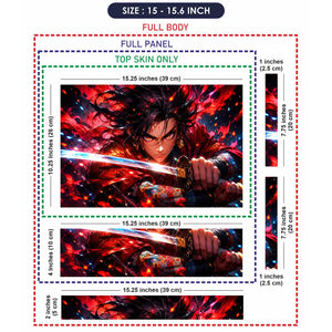 Anime Demon Slayer Yoriichi Red Sword Stance Laptop Skin - View 8