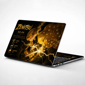 Anime Demon Slayer Zenitsu Strike Lightning Laptop Skin - View 1