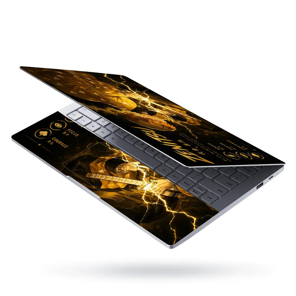 Anime Demon Slayer Zenitsu Strike Lightning Laptop Skin - View 3
