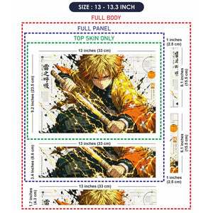 Anime Demon Slayer Zenitsu Sword Draw Yellow Laptop Skin - View 6
