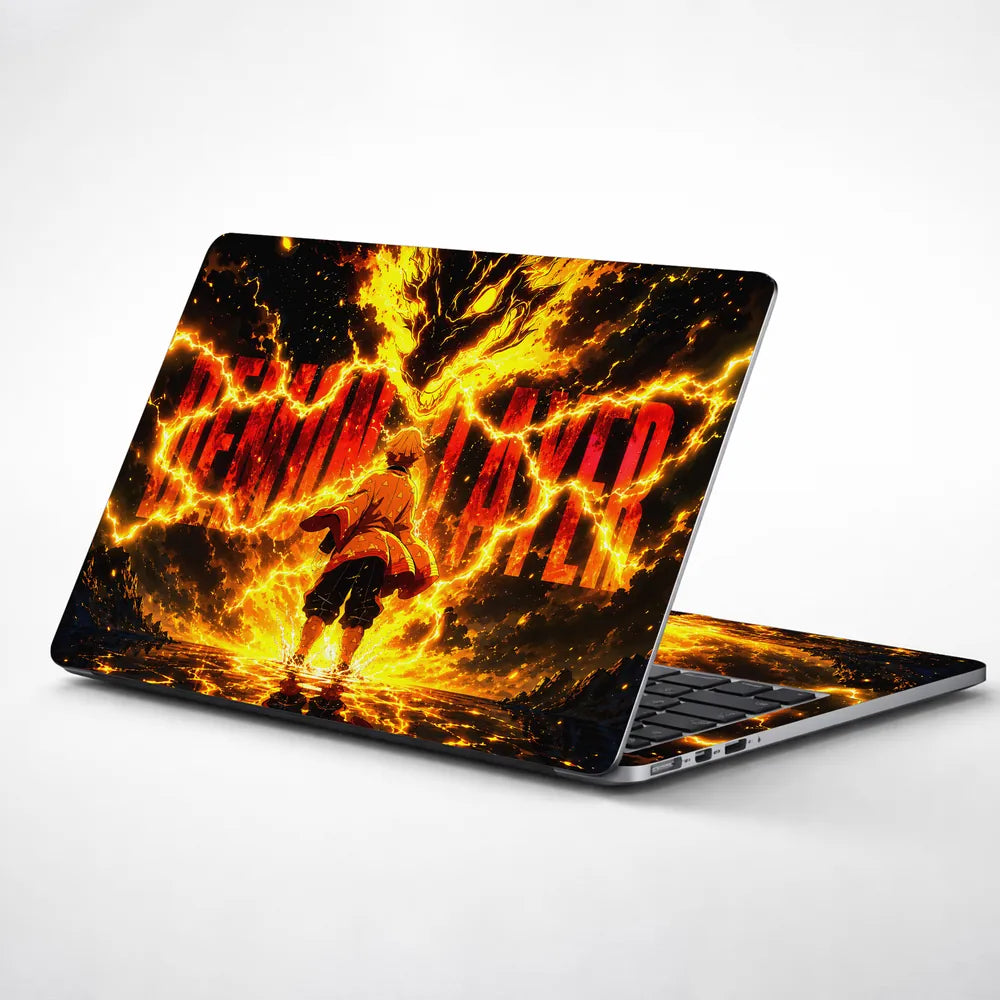 Anime Demon Slayer Zenitsu Thunder Dragon Title Laptop Skin - View 1