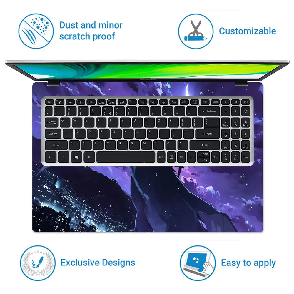 Anime Dragon Rider Night Sky Laptop Skin - View 5