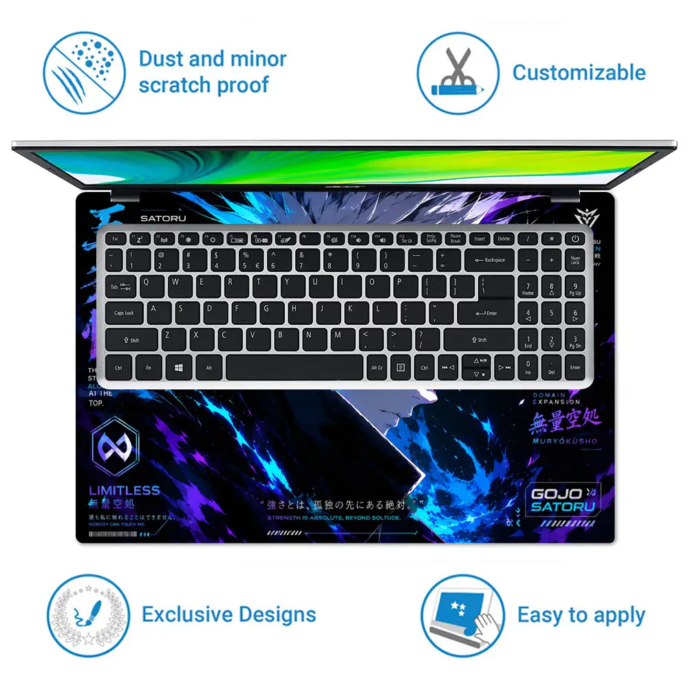 Anime Jujutsu Kaisen Gojo Limitless Card Laptop Skin - View 5