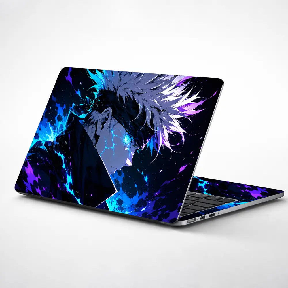 Anime Jujutsu Kaisen Gojo Profile Blue Laptop Skin - View 1