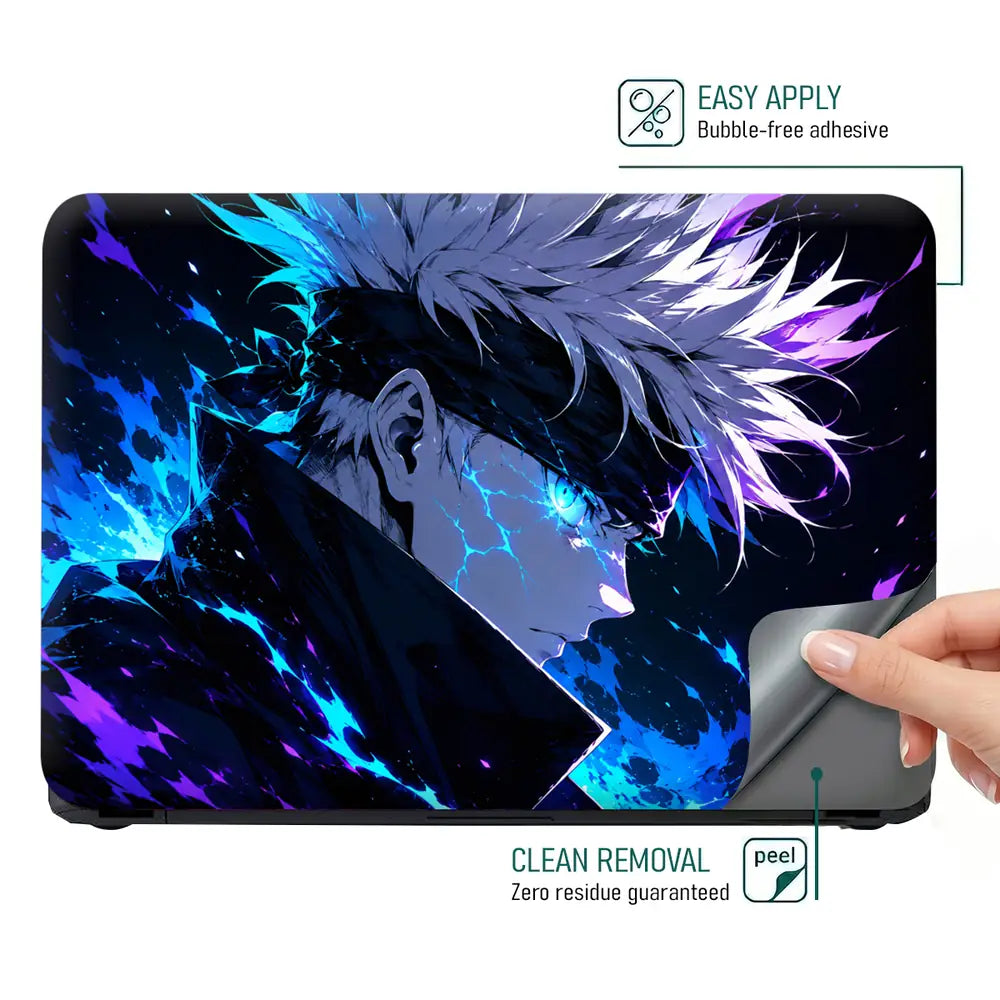 Anime Jujutsu Kaisen Gojo Profile Blue Laptop Skin - View 4